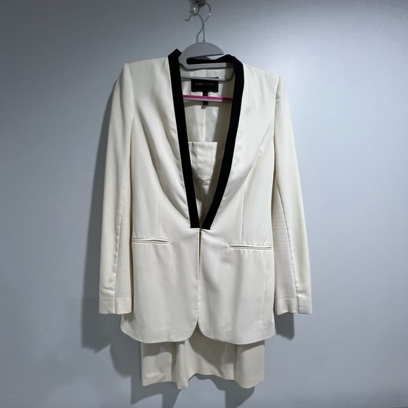 BCBG Strapless Mini Cream Colored Dress plus Matching Jacket Size XXS - Picture 4 of 11